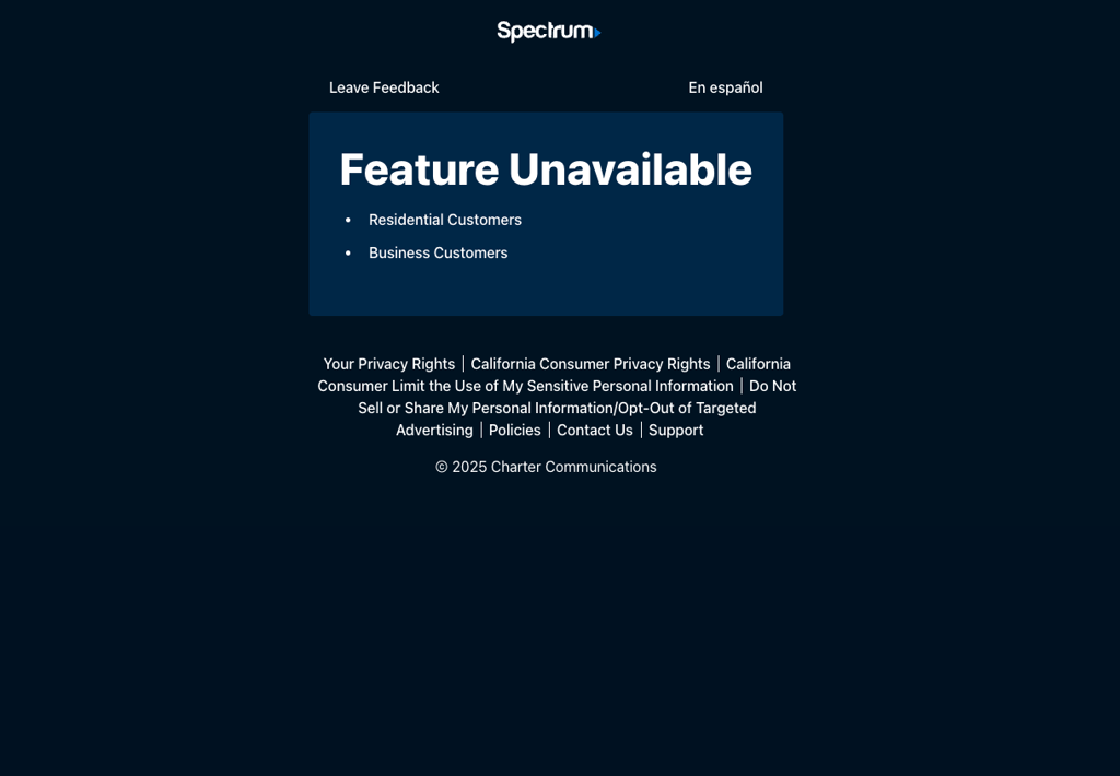 Spectrum TV error message