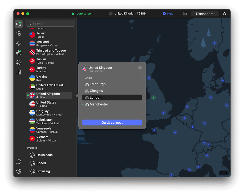 NordVPN UK servers