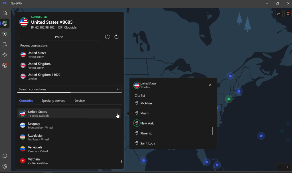 Connect VPN to New York server