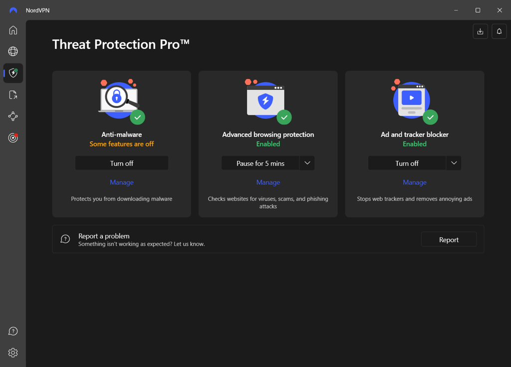 NordVPN threat protection