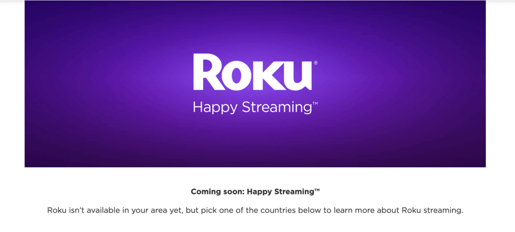 Geo-restrictions error message on Roku