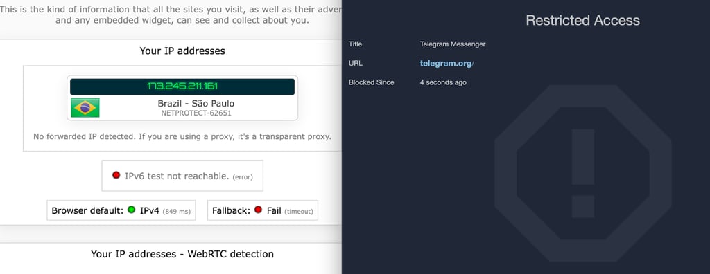 Telegram restricted access error message