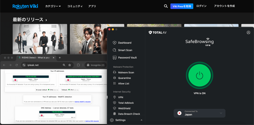 TotalVPN IP leak test