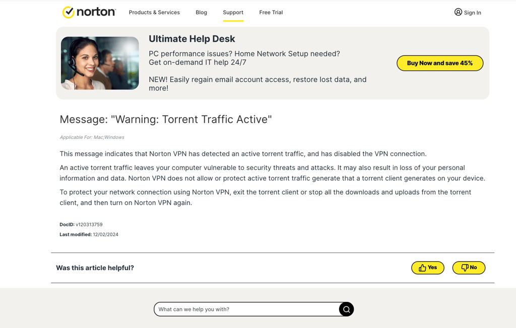 Norton conflicting information