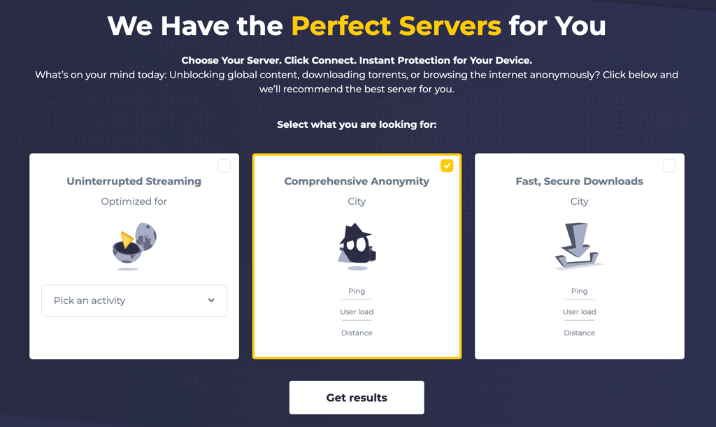 CyberGhost VPN server test