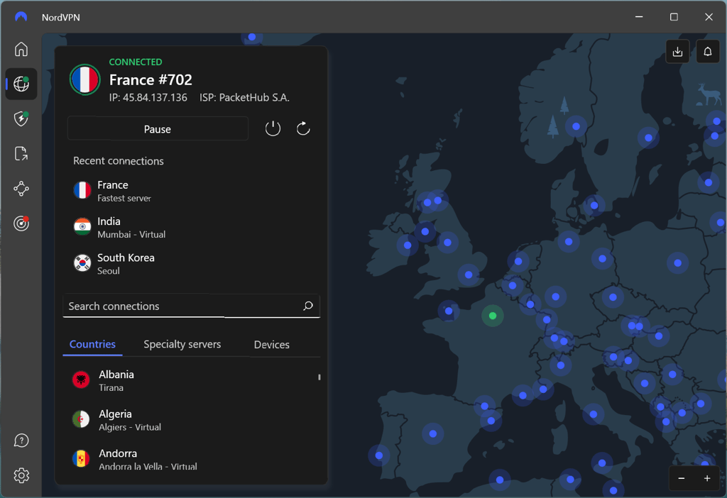 NordVPN servers in France