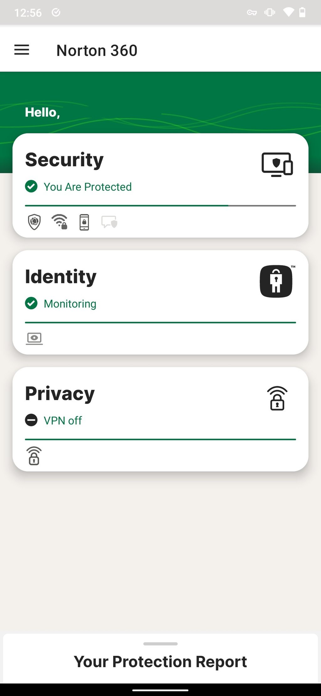 Norton interface Android