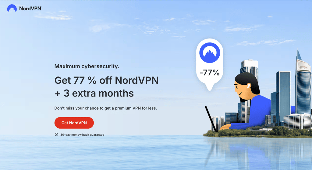 NordVPN main page