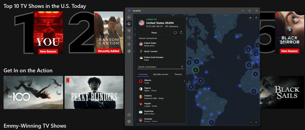 NordVPN unblocking Netflix