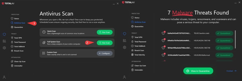 Run a malware scan
