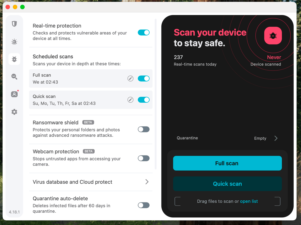 Surfshark One antivirus app interface