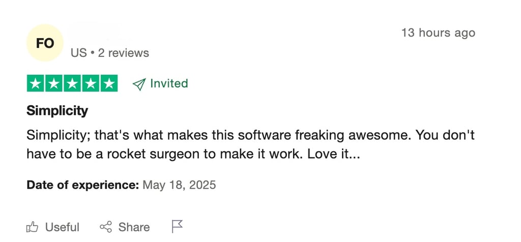TotalAV positive review on Trustpilot