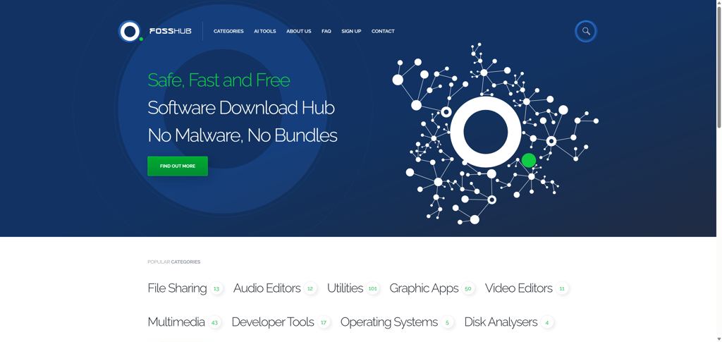 FossHub main website page