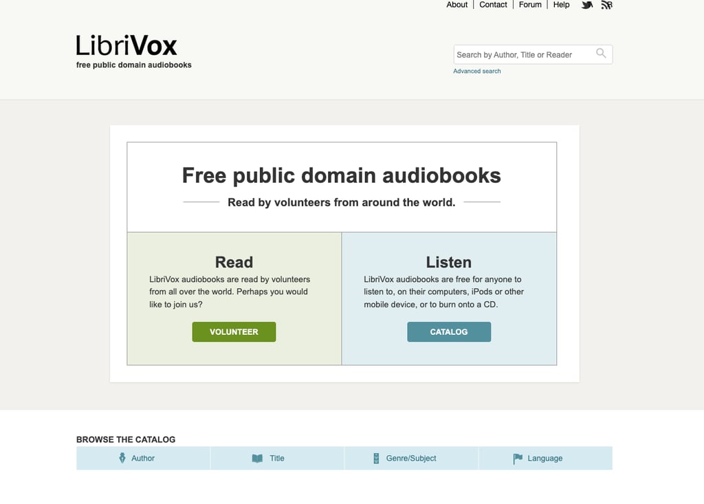 LibriVox is one of the best torrenting sites alternatives for audiobooks