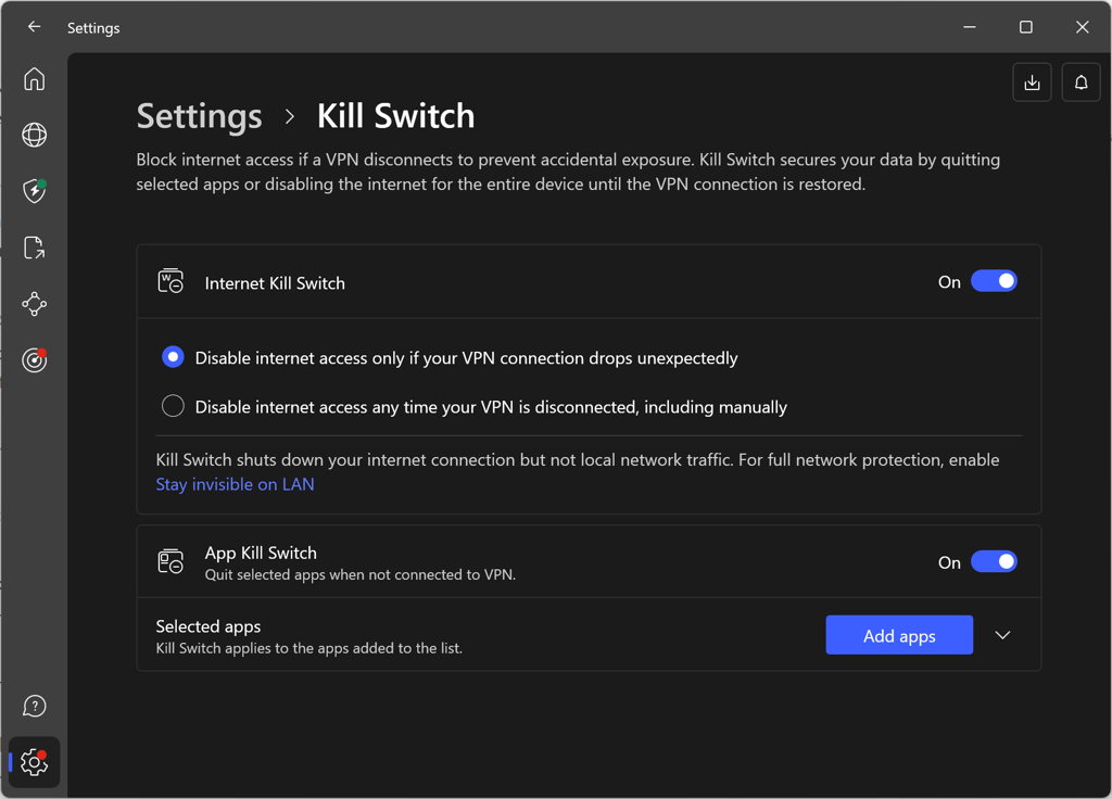 Enable Kill Switch