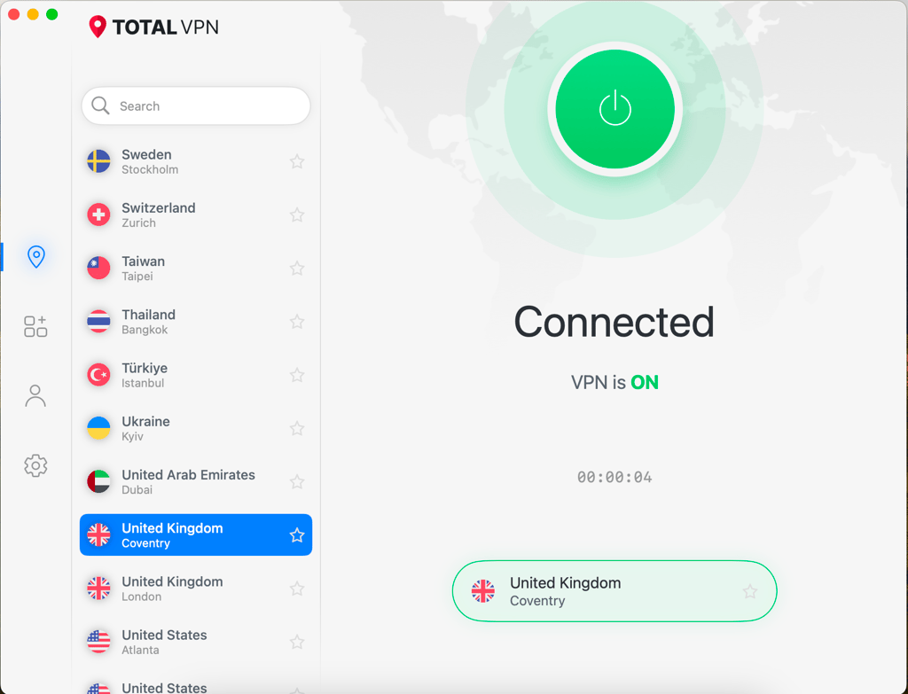 TotalVPN servers list for bypassing OnlyFans ban