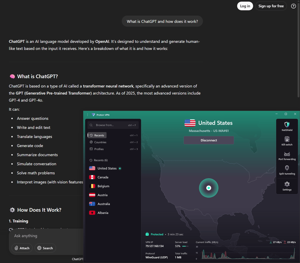 Access ChatGPT with Proton VPN