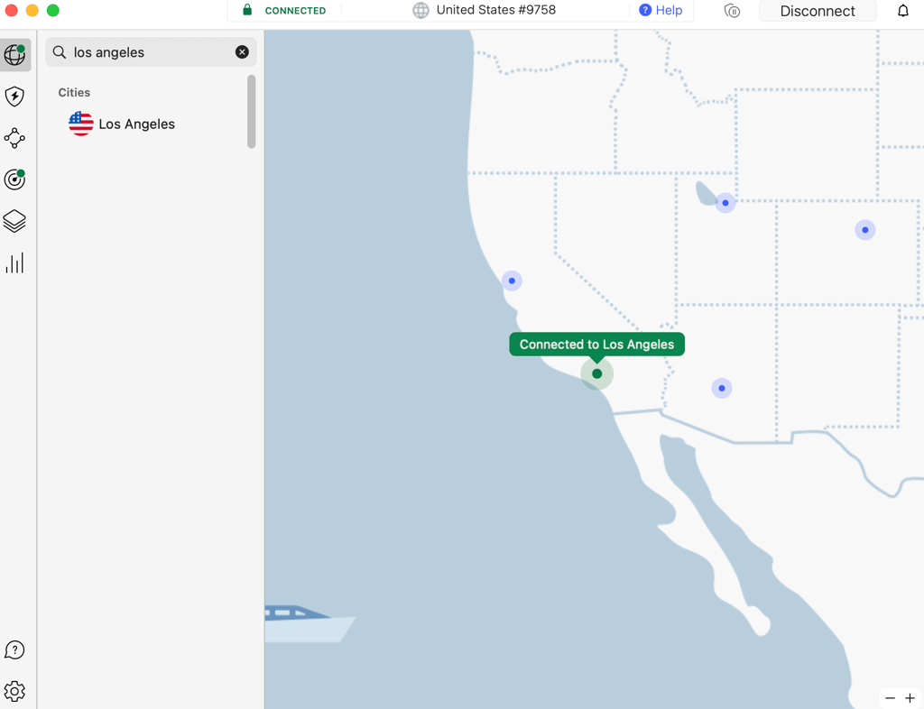 NordVPN connected to LA to bypass ND age verification