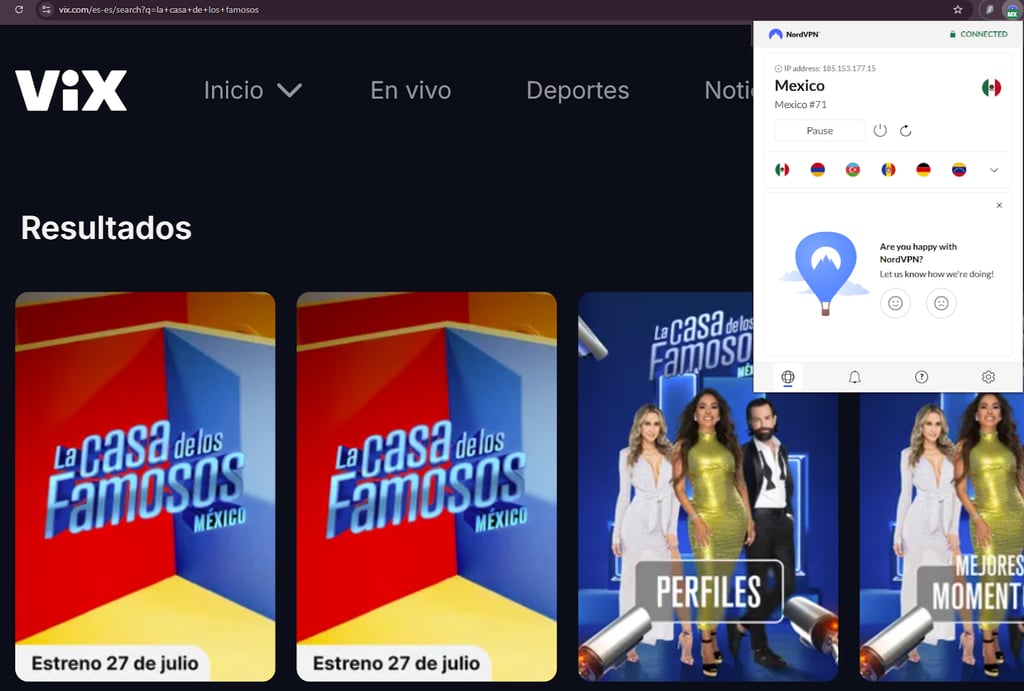 vix streaming with mexico vpn