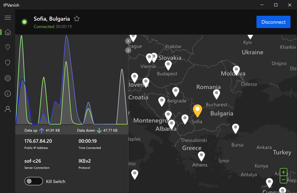 IPVanish connected to Bulgaria