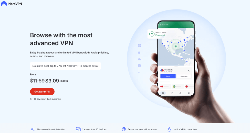 I recommend NordVPN as the best VPN to bypass Mississippi Bluesky block