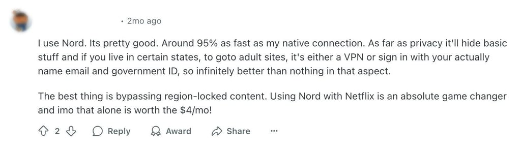 NordVPN Reddit review