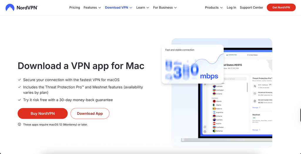 NordVPN download page