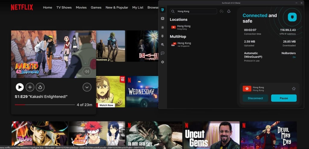 Hong Kong Netflix unblocked with Surfshark
