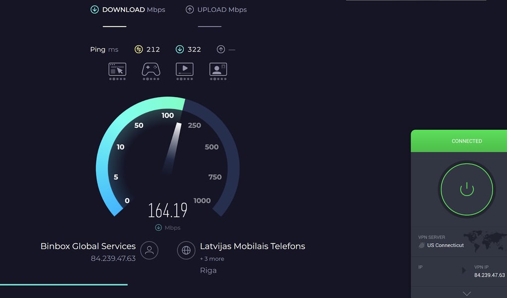 Testing Mullvad VPN's speeds with Ookla Speedtest