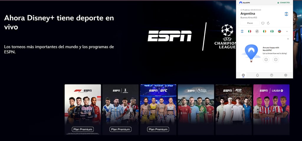 NordVPN connected argentina
