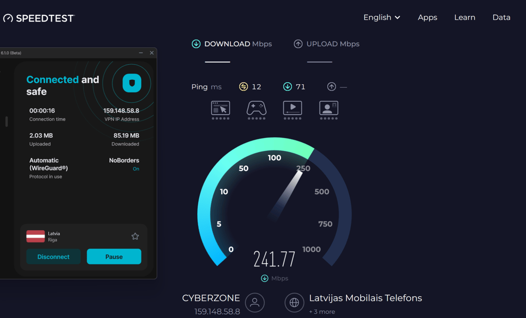 Surfshark’s speeds