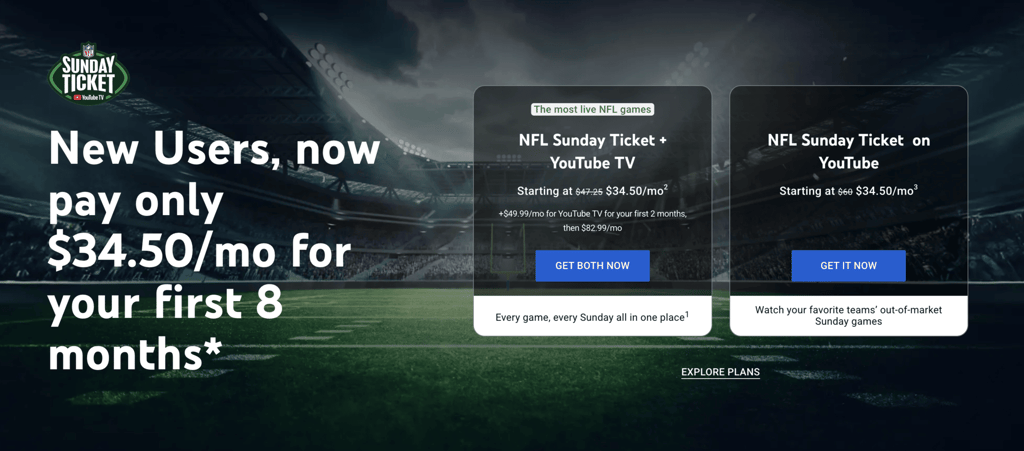 watch out-of-market NFL games with YouTube TV Sunday Ticket
