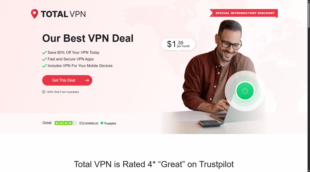 TotalVPN deal page