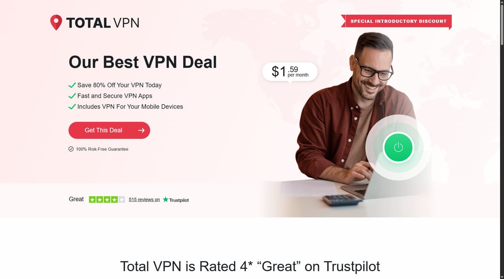 TotalVPN Cyber Monday deal page
