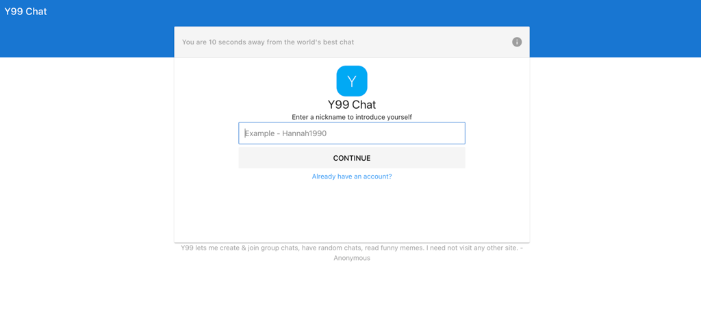Y99 is an Omegle replacement for random chats