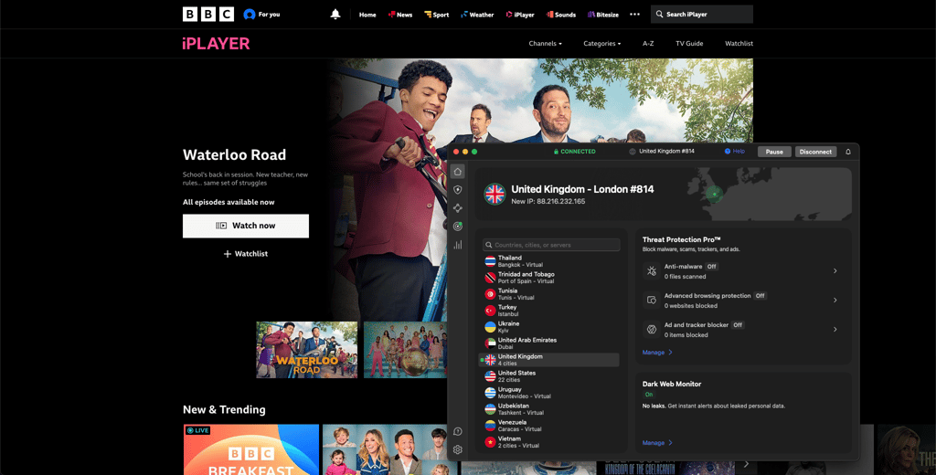 NordVPN unblocks BBC iPlayer