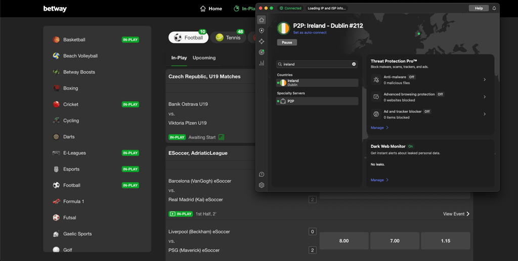 Play casino games on Betway with NordVPN