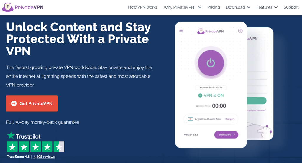 Go to the PrivateVPN official website