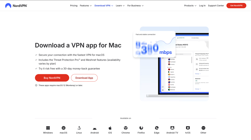 NordVPN download page
