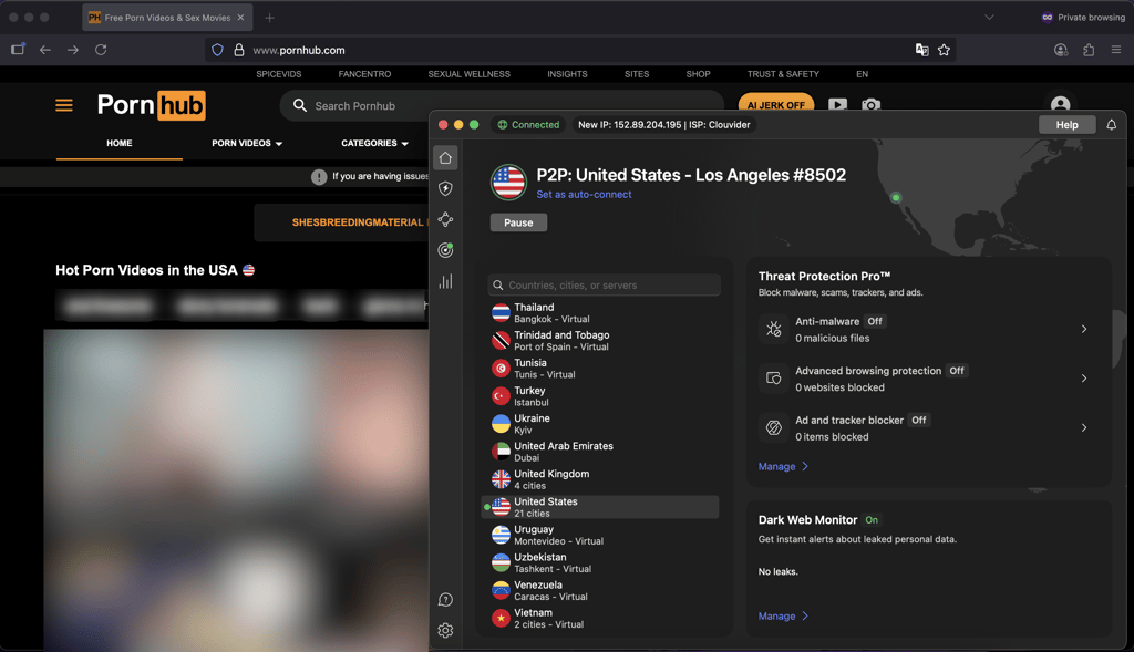 NordVPN is the best VPN to access PornHub in Ohio