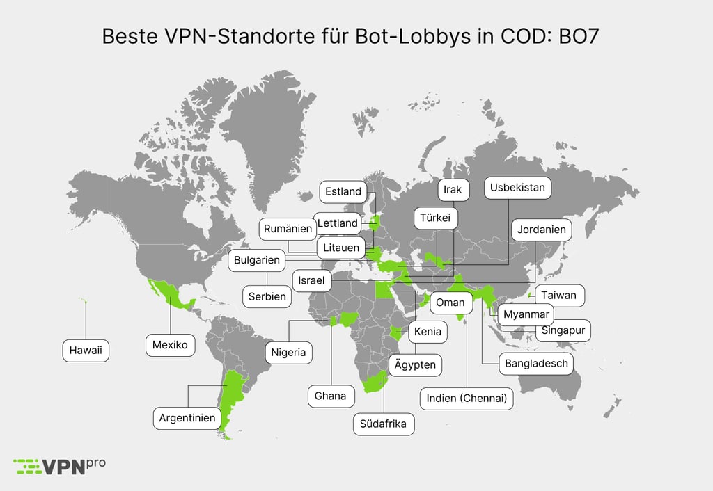 beste vpn standorte für bot lobbys in cod bo7