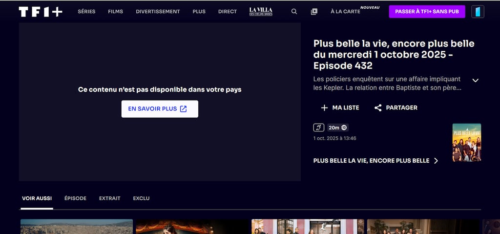 tf1 streaming error FR