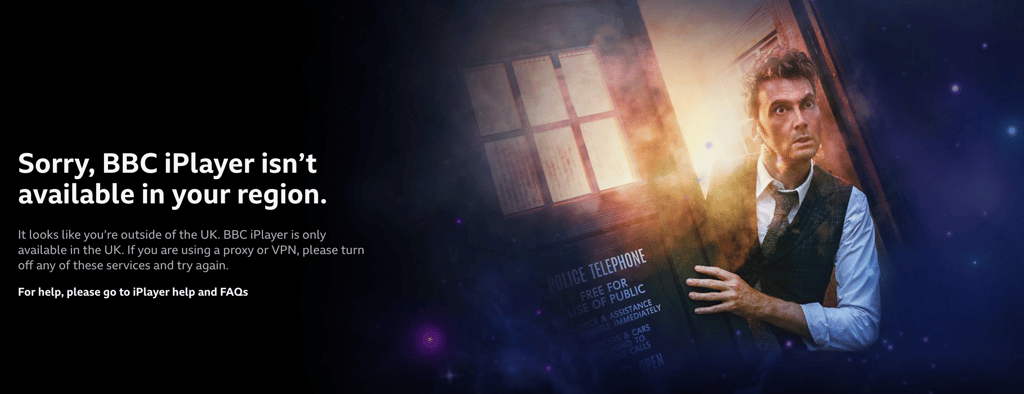 BBC iPlayer error message