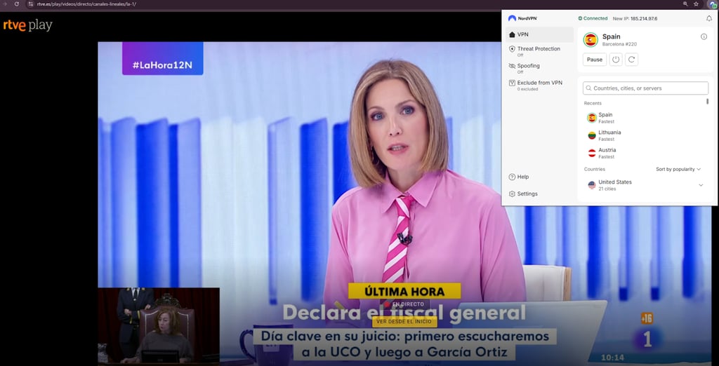 access rtve with nordvpn