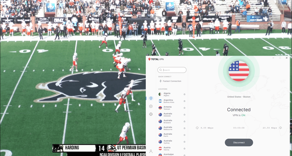 Stream ESPN+ restricted games with TotalVPN