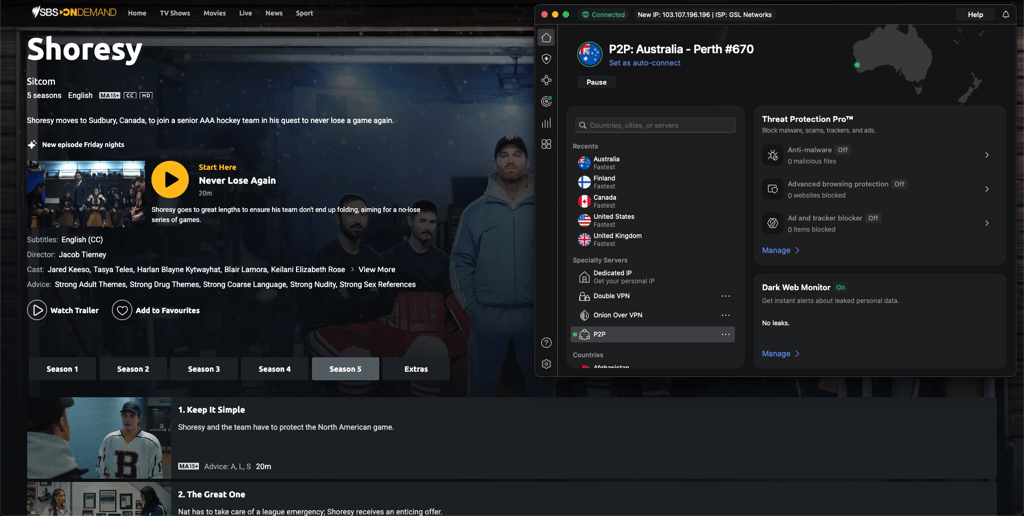 Shoresy Season 5 unblocked on SBS On Demand with NordVPN
