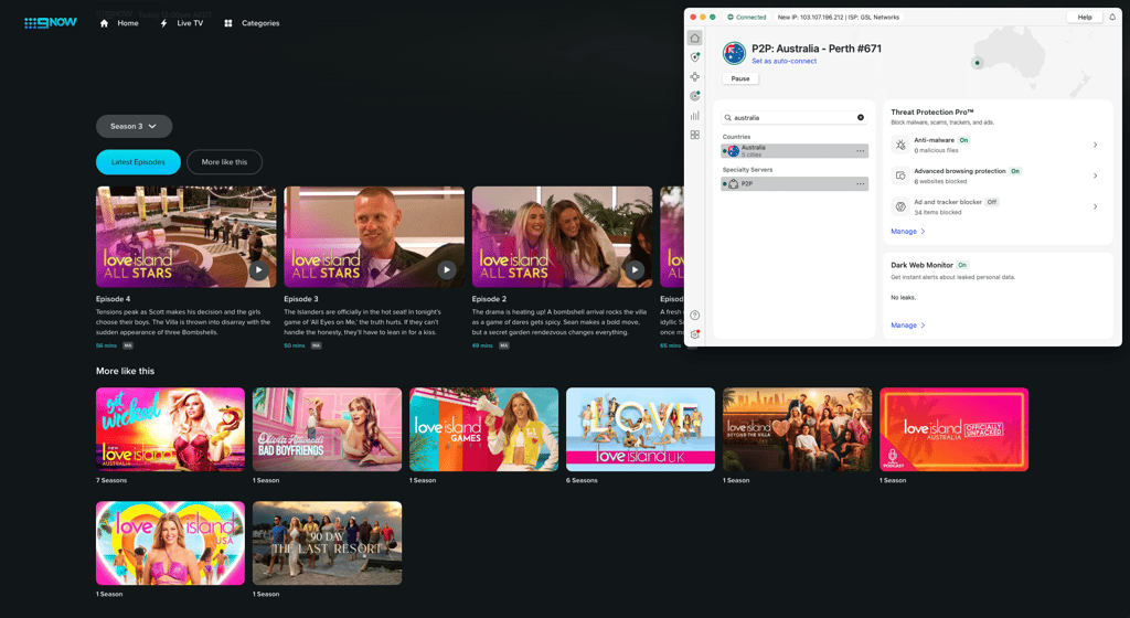 9now unblocked with NordVPN