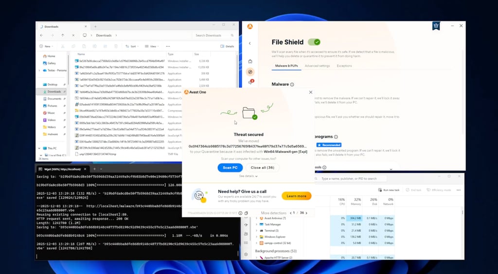 Avast real-time protection testing