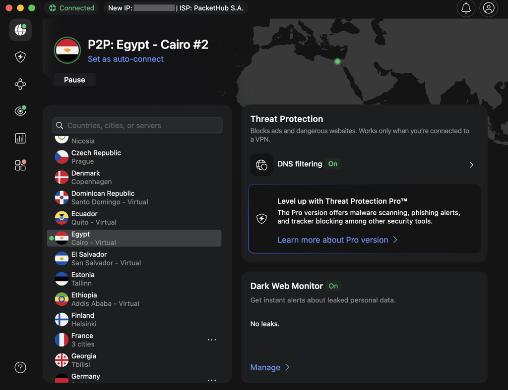 NordVPN Egypt servers