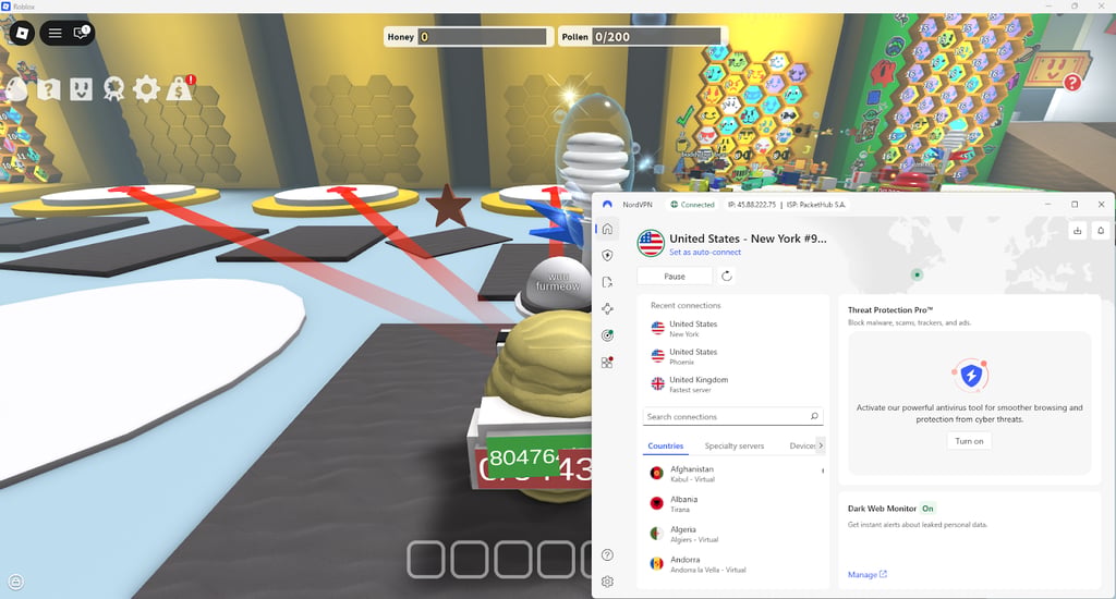 Playing Roblox with NordVPN